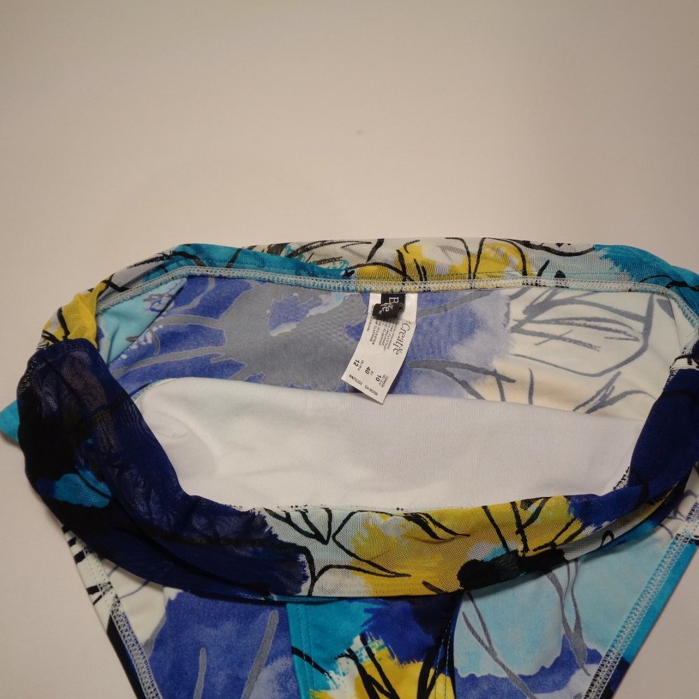 Be Creative Size 12 BANDED HIPSTER Blue New Bikini - Picture 10 of 14
